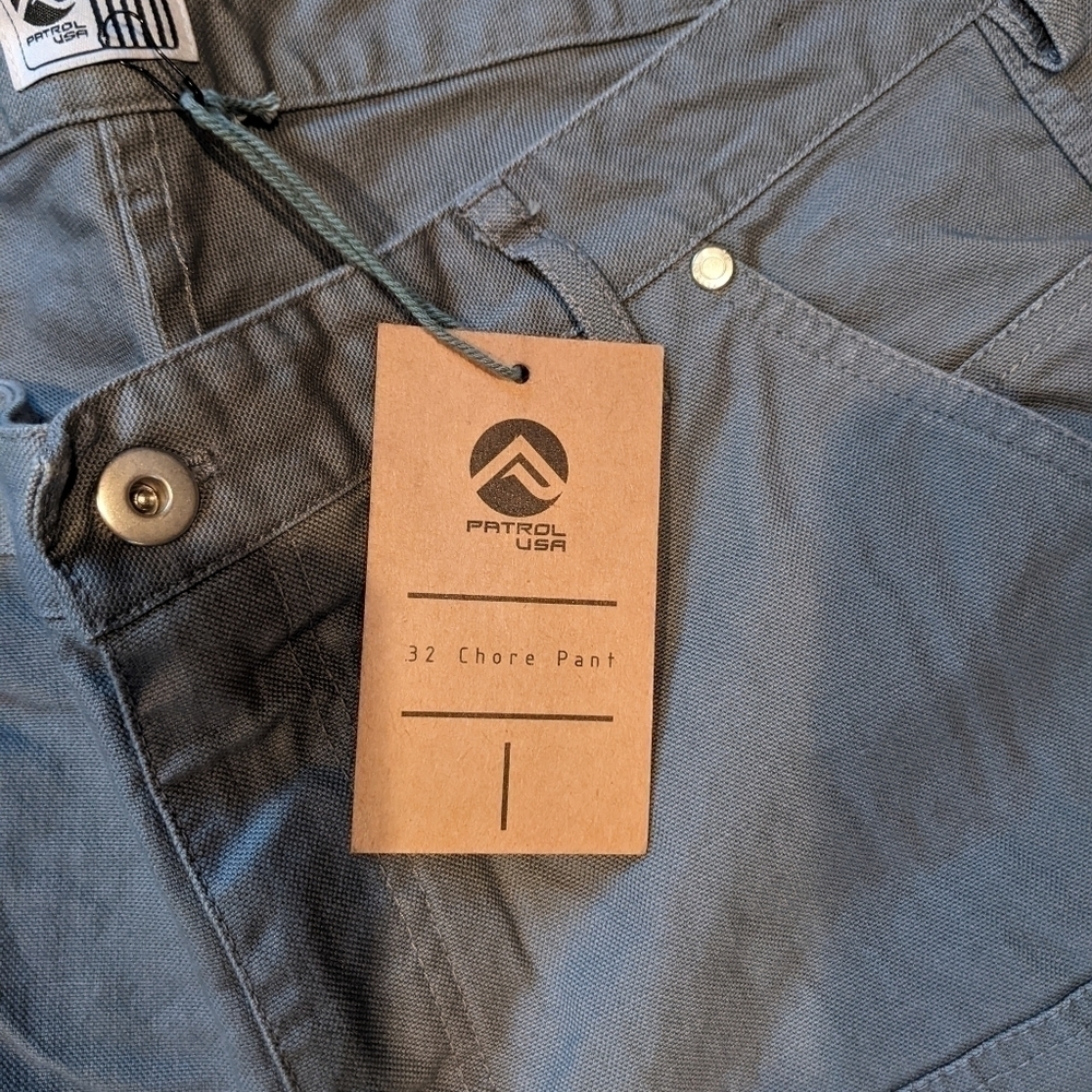 NWT Patrol USA .32 Chore Pants Gray 34x34 Handmade in the USA - Picture 3 of 7